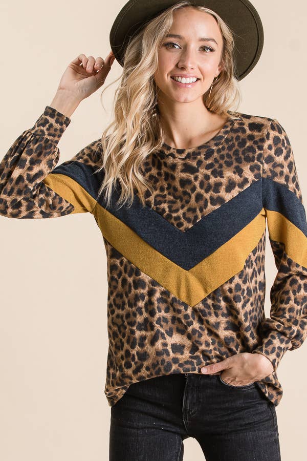 Leopard Chevron Top